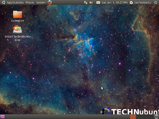 The blank Desktop of Technubuntu